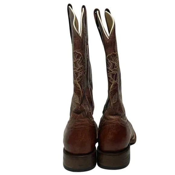 Roper Womens Desert Rose Cowboy Boots Brown Leather Square Toe Sz 6 Western - Picture 10 of 15